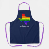 Tablier Texas Gay pride Rainbow Custom Navy (Recto)