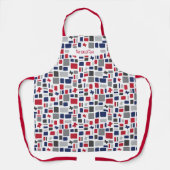 Tablier Texas Red & Blue Wonky Carrés & Rectangles (Recto)