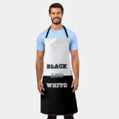 Tablier Texte Blanc Gris Noir Et Couleurs Solides (Porté)