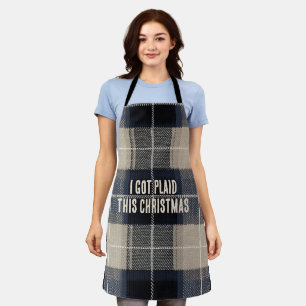 Tablier Texte Drôle Plaid Traditionnel Tartan Nostalgique