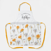 Tablier Texte du monogramme de fleurs florales de Dandelio (Recto)