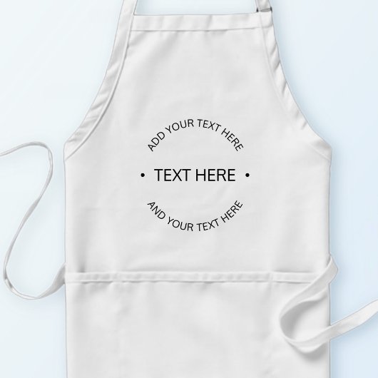 Tablier Texte éditable simple moderne | Blanc & Noir