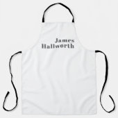 Tablier Texte moderne élégant et rétro | Gris (Recto)