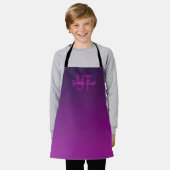 Tablier Texte Monogrammé Moderne Éditable & Ombre Violet (Porté)