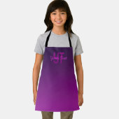 Tablier Texte Monogrammé Moderne Éditable & Ombre Violet (Insitu)