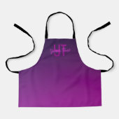 Tablier Texte Monogrammé Moderne Éditable & Ombre Violet (Recto)