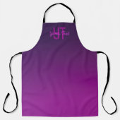 Tablier Texte monogramme modifiable moderne & Ombre violet (Recto)