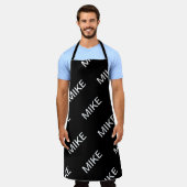 Tablier Texte personnalisable | Bold Modern Black & White (Porté)