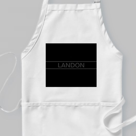 Tablier Texte personnalisable | Gras moderne noir et gris