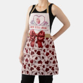 Tablier Texte personnalisé, Aquarelle Coeur et Cupcake (Insitu)