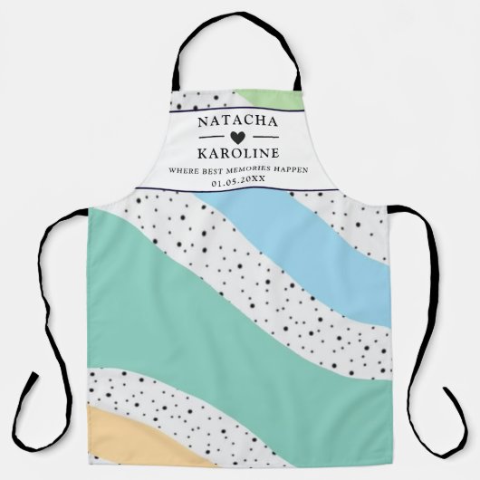 Tablier Texte personnalisé, aquarelle Cuisine (Recto)