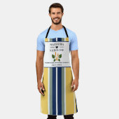 Tablier Texte personnalisé, aquarelle Cuisine (Porté)