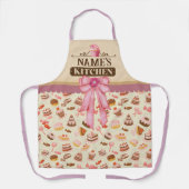 Tablier Texte personnalisé, cupcake et dessert aquarelle (Recto)