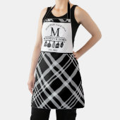 Tablier Texte personnalisé | Monogramme noir blanc de Buff (Insitu)