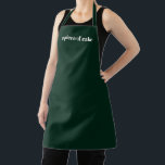 Tablier Texte personnalisé vert pin minimaliste élégant<br><div class="desc">Personnaliser Nom du texte monogramme minimaliste élégant solide clair foncé pin vert et blanc Apron. Customisez,  personnalisez avec le nom,  le devis,  l'expression ou le texte. Idéal pour cuisiniers,  chefs,  poteries,  céramiques,  artisanat,  travail,  cuisine,  boulangerie,  barbecue,  grill,  mais aussi pour les entreprises et les magasins,  etc</div>