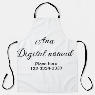 Tablier Texte simple minimal ajoutez votre nom lieu ville