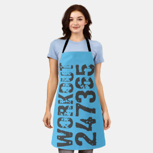 Tablier Texte usé et rayé Workout 247365 bleu