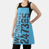 Tablier Texte usé et rayé Workout 247365 bleu (Insitu)