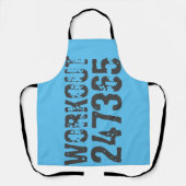Tablier Texte usé et rayé Workout 247365 bleu (Recto)