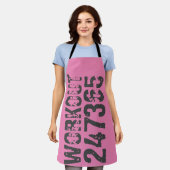 Tablier Texte usé et rayé Workout 247365 rose (Porté)