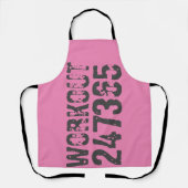 Tablier Texte usé et rayé Workout 247365 rose (Recto)