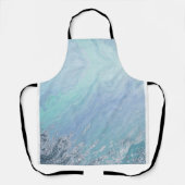 Tablier Textes de marbre bleu Chic Aqua Textes de mer Abst (Recto)