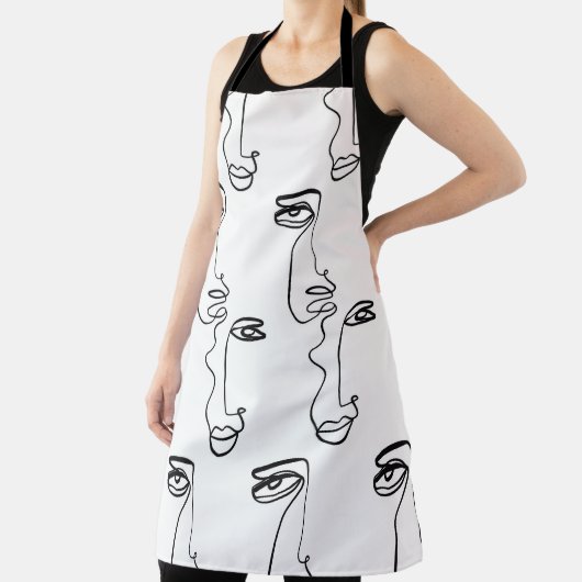 Tablier Texture avec faces abstraites. Une ligne continue (Insitu)