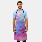 Tablier Texture créative bleu-rose, taches de peinture. (Porté)