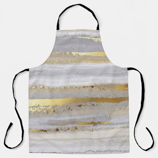 Tablier Texture d'aquarelle en or gris luxe (Recto)