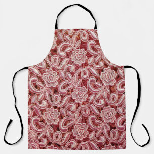 Tablier Texture de dentelle rose fine avec vin magnifique 