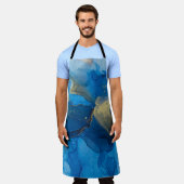 Tablier Texture de marbre bleu Abstrait (Porté)