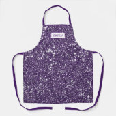 Tablier Texture de paillettes violettes fausses avec nom p (Recto)