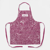 Tablier Texture de scintillement rose faux avec nom person (Recto)