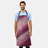 Tablier Texture de tissu en nappe, abstrait violet-rose. (Porté)