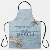 Tablier Texture en Bois Bleu Adorable, Amidon (Recto)