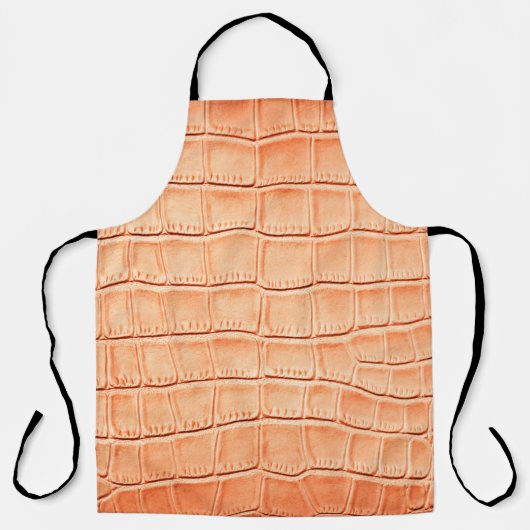 Tablier Texture en cuir de crocodile brun clair (Recto)
