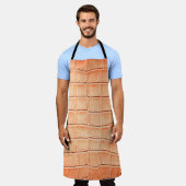 Tablier Texture en cuir de crocodile brun clair (Porté)