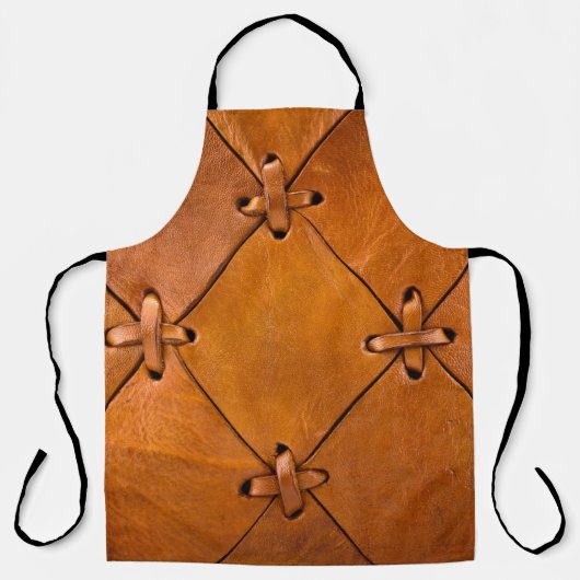 Tablier Texture en cuir, détails de selvage naturel. (Recto)