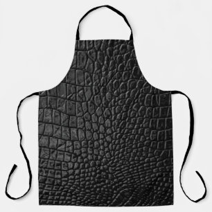 Tablier Texture en cuir noir