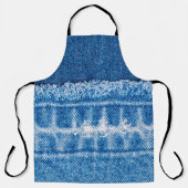 Tablier Texture en jean bleu (Recto)