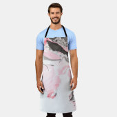 Tablier Texture en marbre rose et noir. Main dessinée (Porté)