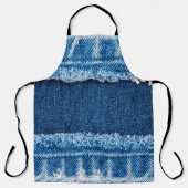 Tablier Texture en tissu de jean denim bleu (Recto)