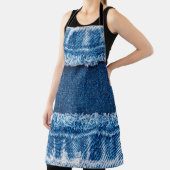 Tablier Texture en tissu de jean denim bleu (Insitu)