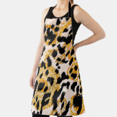 Tablier Texture léopard : motif baroque or. (Insitu)