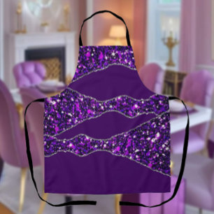 Tablier Texture Liquide Luxueux Élégant Argent Violet