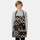 Tablier Texture marocaine traditionnelle Beige Motif moder (Porté)