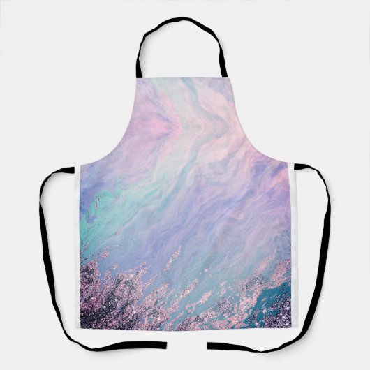 Tablier Texture moderne en marbre violet bleu violet Abstr (Recto)