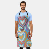 Tablier Texture transparente avec des coeurs drôles  (Porté)