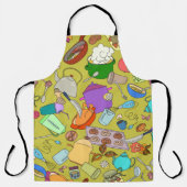 Tablier Texture transparente. Doodles dessinés à la main o (Recto)