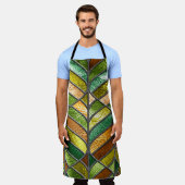 Tablier texture transparente en verre tendu avec motif feu (Porté)